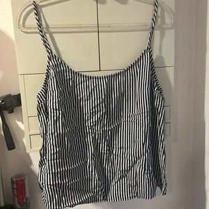 H&M striped navy blue cropped tank
